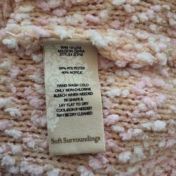 Soft Surroundings Dreamy Pink Marled Half-Zip Sweater Flare Sleeves Sz M Cozy - Picture 9 of 10